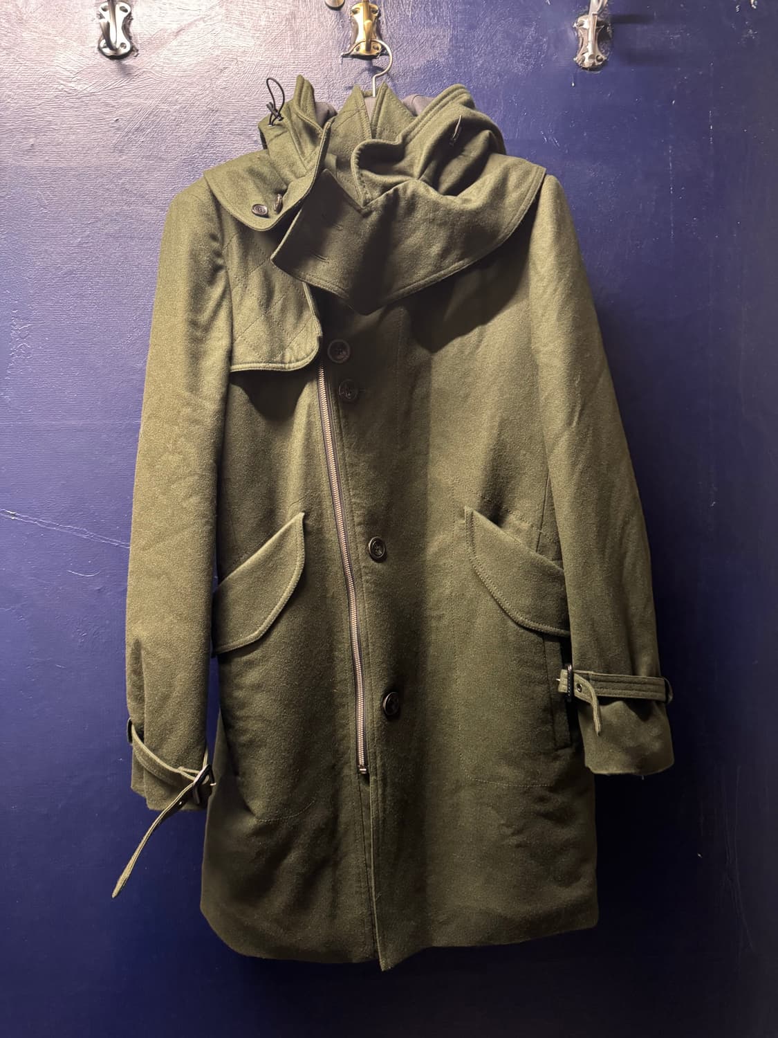 [95] 미착용 국내 양복점 제작 카키 야상 패딩 자캣 점퍼 상품이미지1