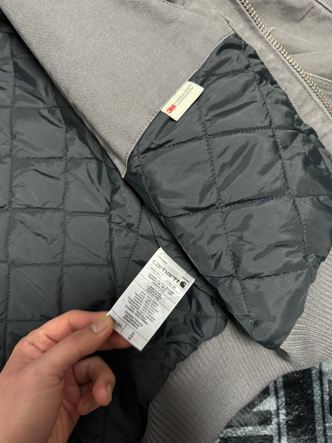 칼하트 루즈핏 워시드 덕 인슐레이트 액티브 자켓 J130 그레이블 상품이미지7