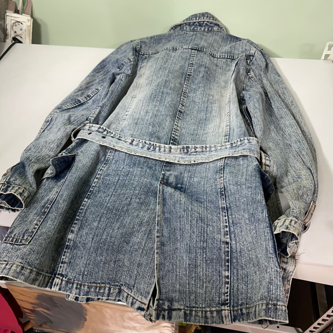 우먼M-L 에드윈 스톤워시드 로브 더블 데님자켓 상품이미지6