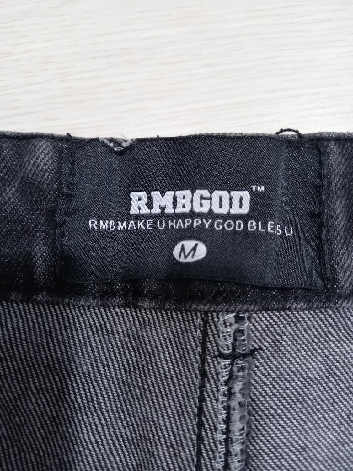 33 RMDGOD 하이웨이스트 세미와이드 크롭진 블랙 33-419 상품이미지7