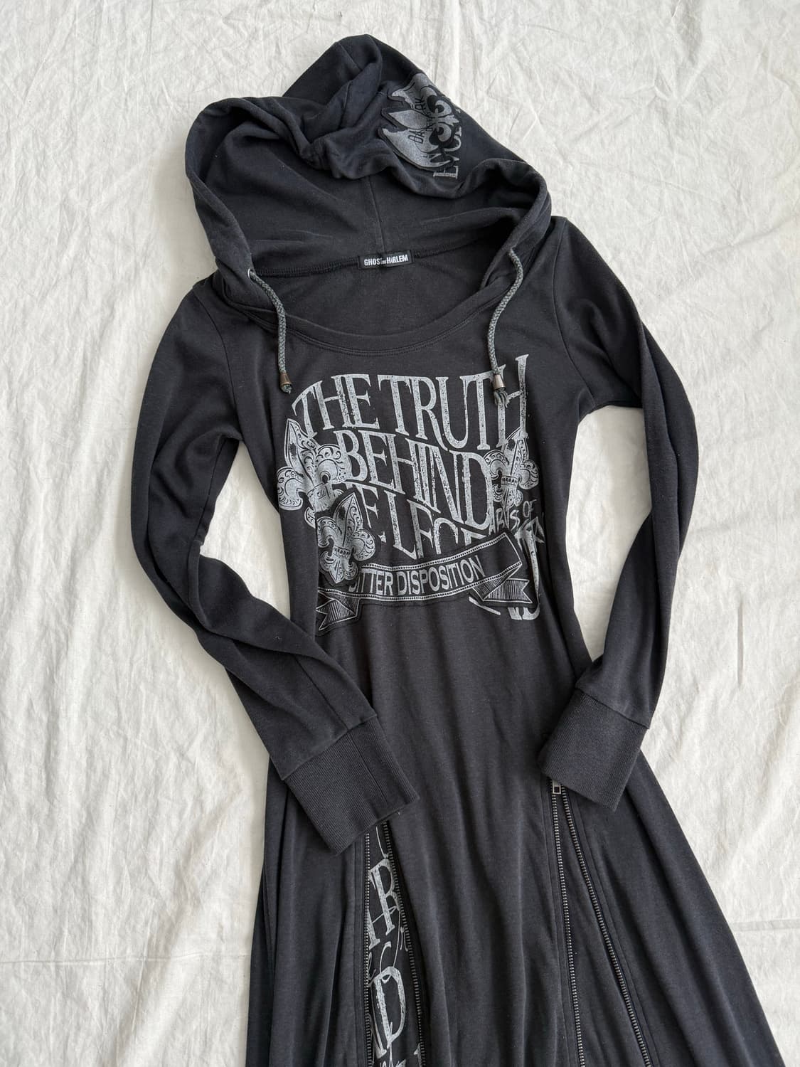 고스트오브 할렘 펑크 지퍼 후드 맥시 원피스 상품이미지2