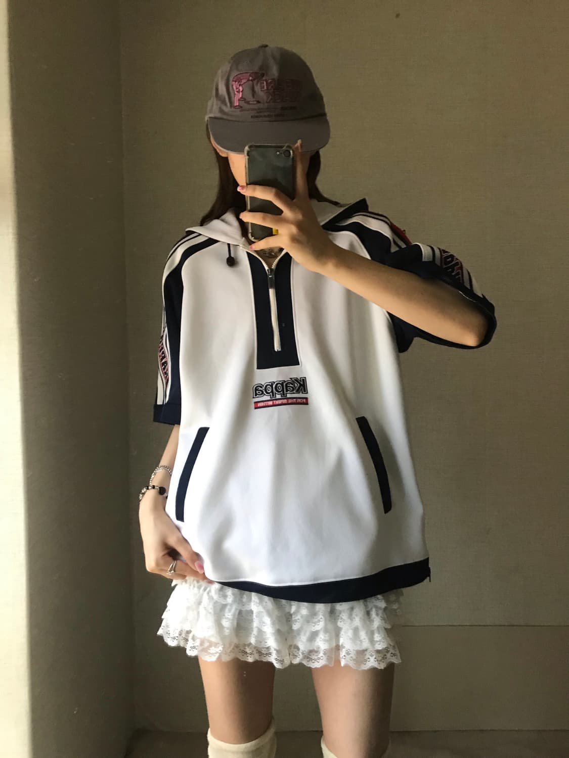 카파 오버핏 반팔 반집업 상품이미지2