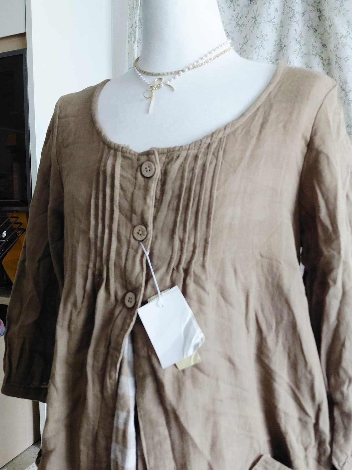 [일본빈티지] 모리걸 체크 브라운 블라우스 상품이미지7