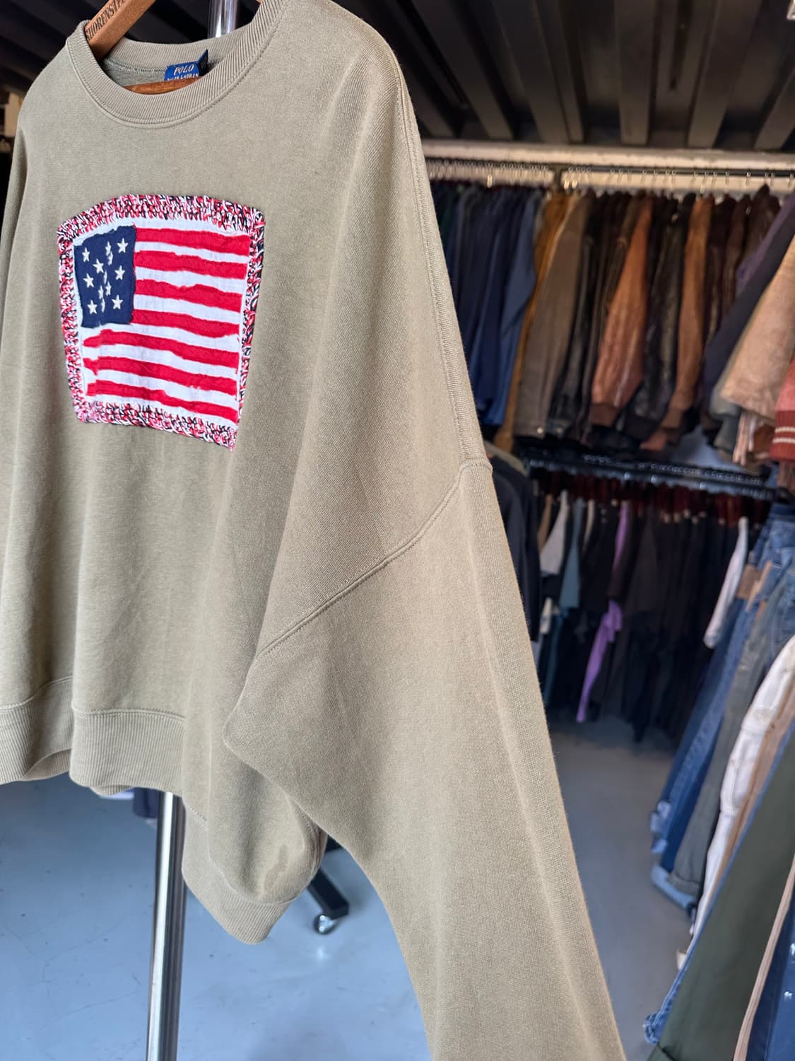 폴로 랄프로렌 드랍숄더 성조기 자수 스웻셔츠 상품이미지6