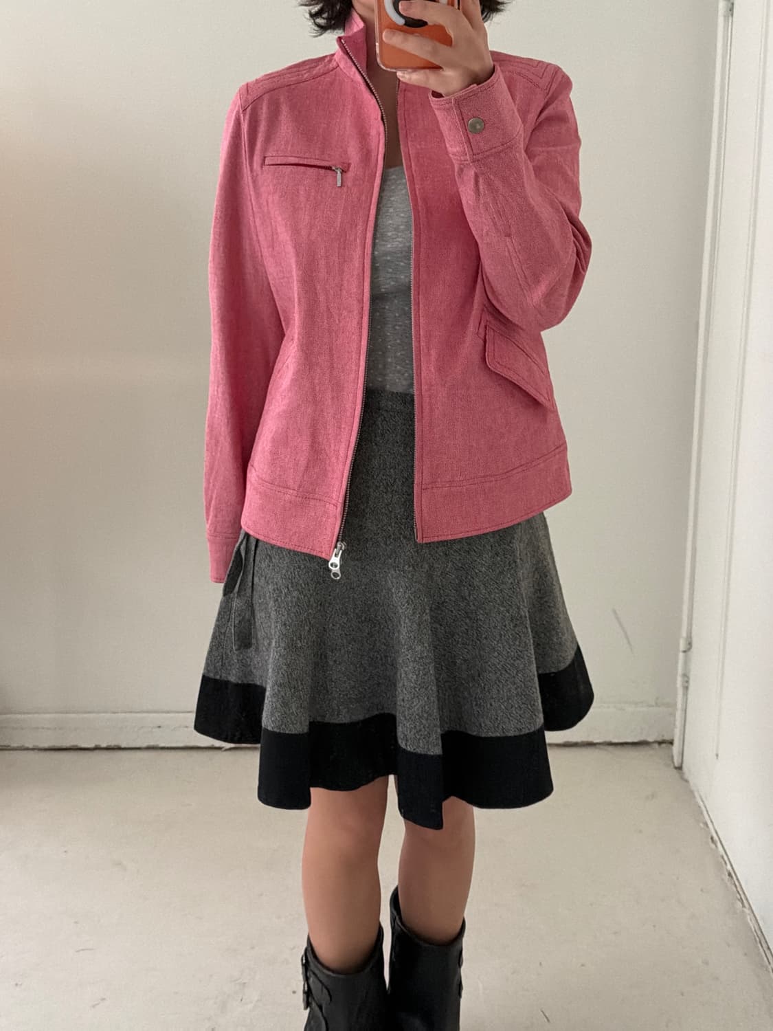 일본빈티지 피그먼트 라이더자켓 상품이미지5