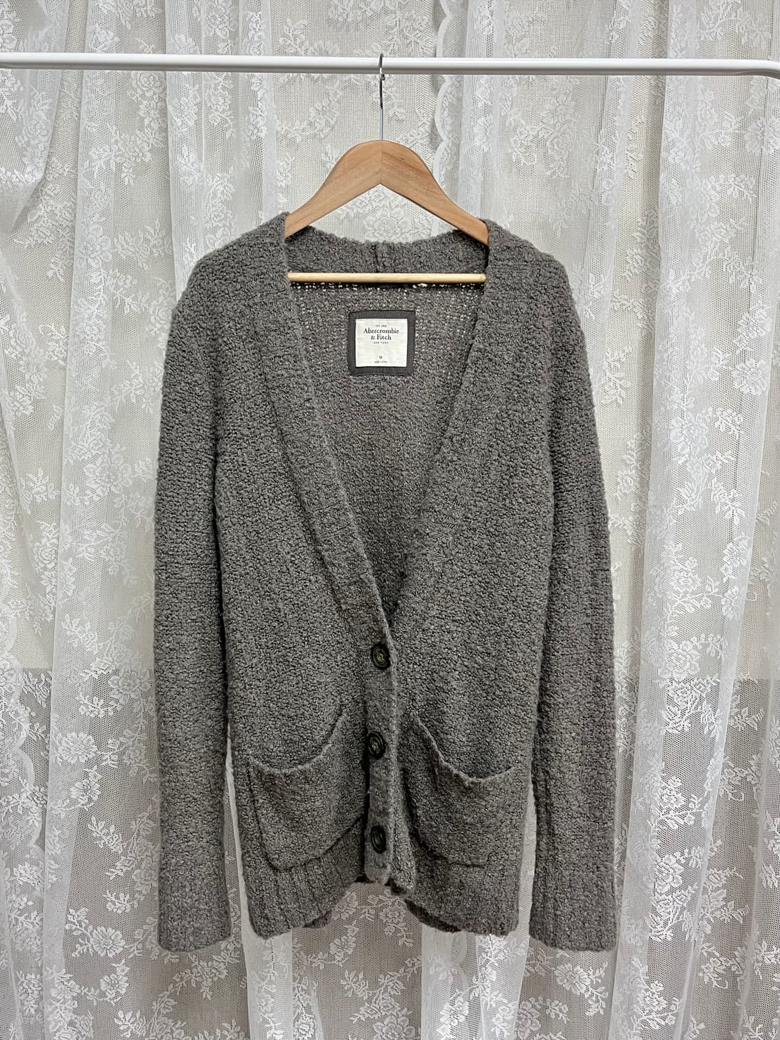 M) 아베크롬비 여성 부클 가디건 그레이 상품이미지1
