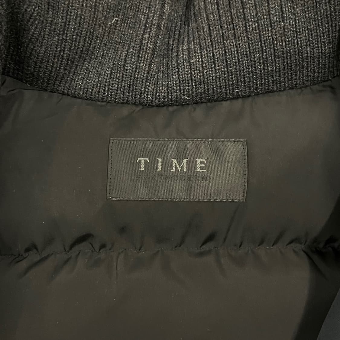 [정품/100] 타임 블랙 레더 디테일 후드 자켓 b17 상품이미지5