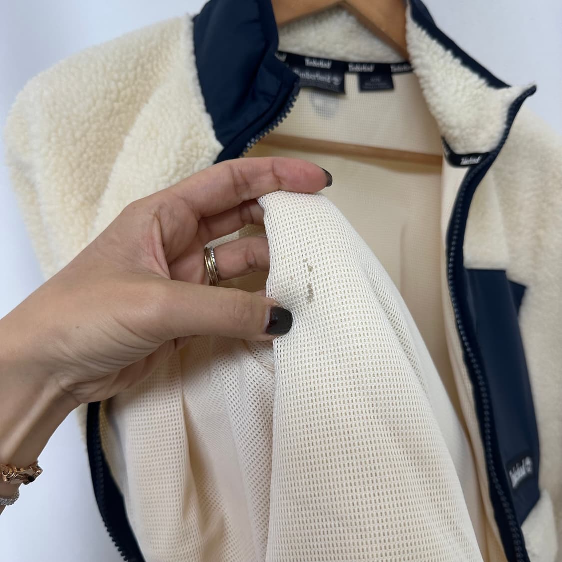 팀버랜드 남자 뽀글이 자켓 아이보리 M 상품이미지5
