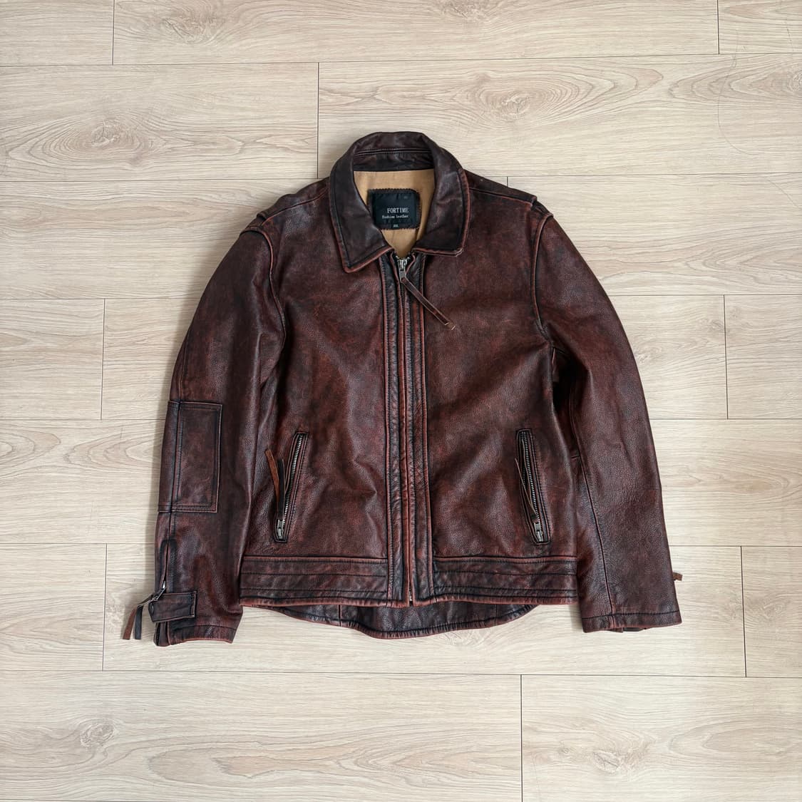 Fortime 빈티지 소가죽레더자켓  상품이미지1