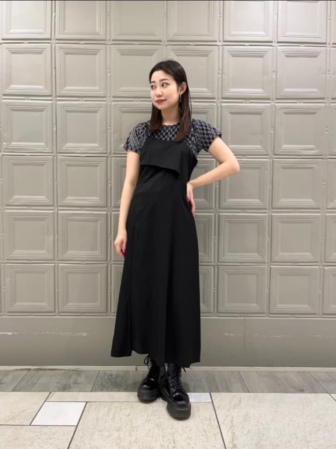 레이빔즈 비대칭 요크 캐미원피스 상품이미지8