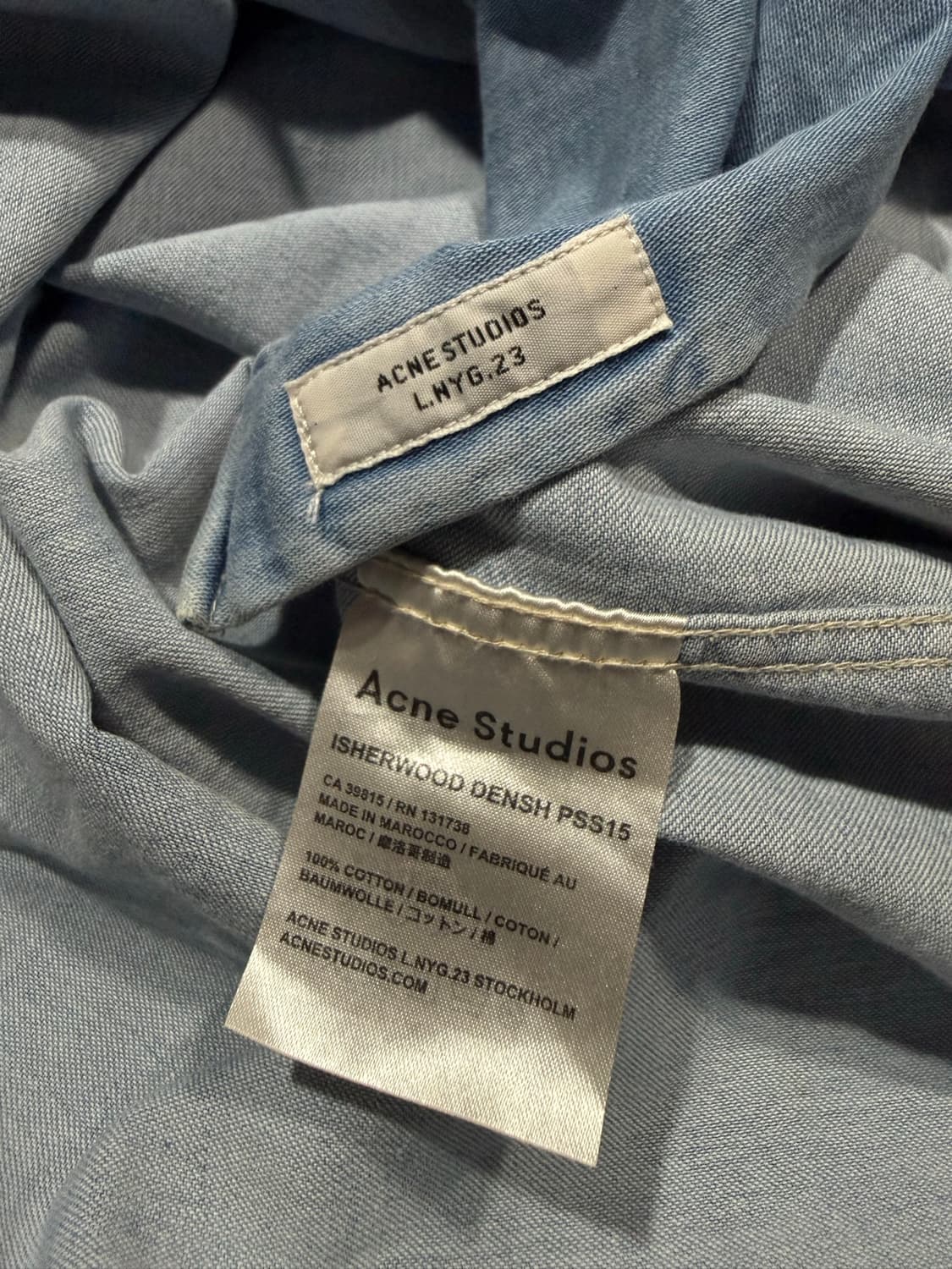 Acne studio 아크네스튜디오 데님 하프셔츠 상품이미지5