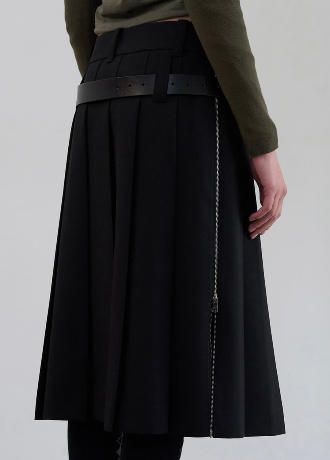 LCDC. SIDE ZIPS PLEATED MIDI SKIRT XS 상품이미지9