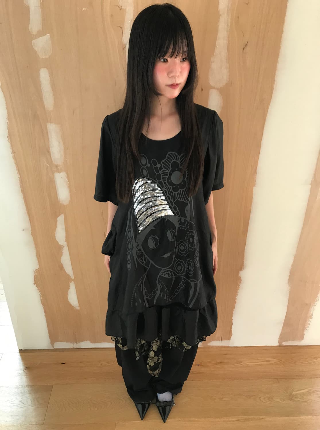 vintage pattern pocket one-piece 상품이미지2