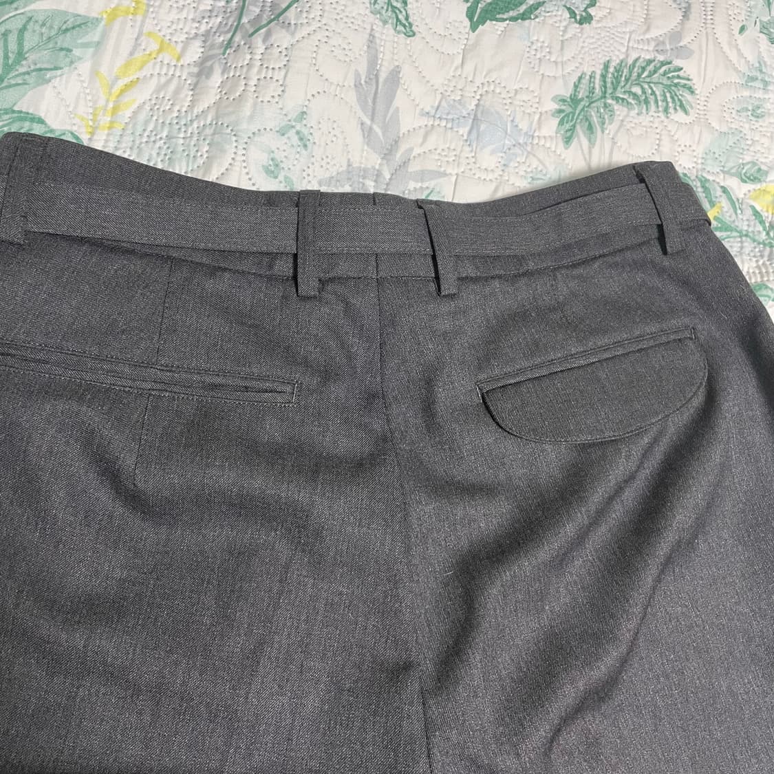 이얼즈어고 바지 울 드롭 벨티드 팬츠 차콜 상품이미지5