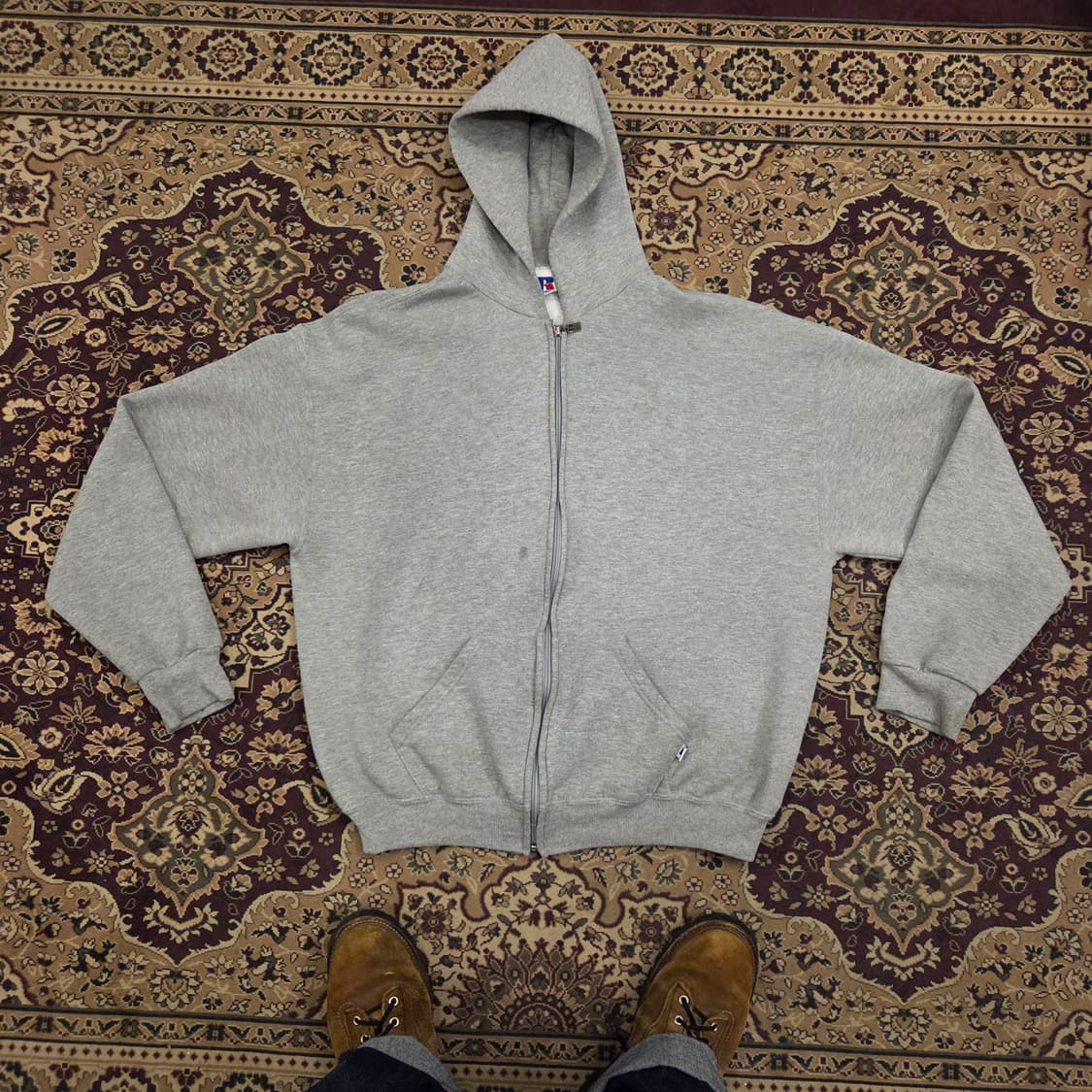 90s 빈티지 러셀 후드집업 그레이 XL 상품이미지1