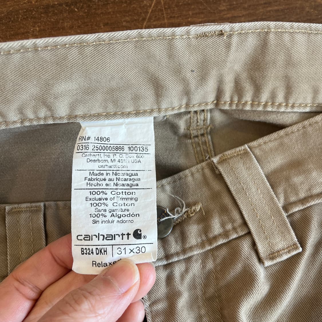 칼하트 진베이지 카펜터 팬츠 상품이미지3