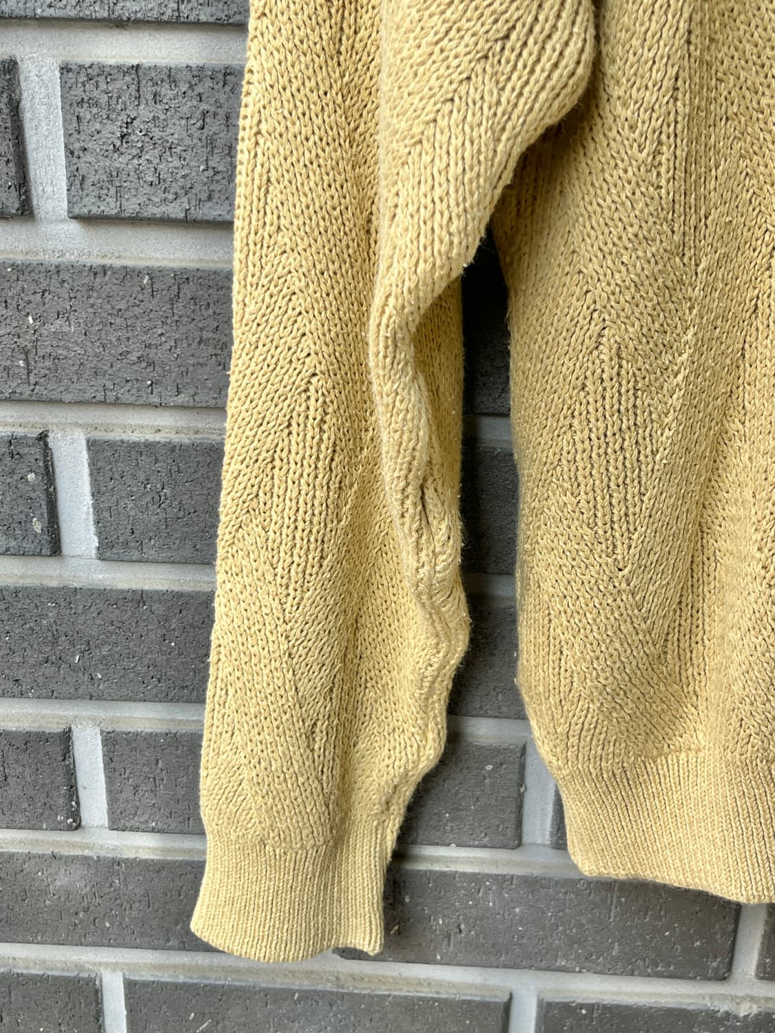 Mitsumine 케이블 롱슬리브 스웨터 버터베이지 상품이미지7