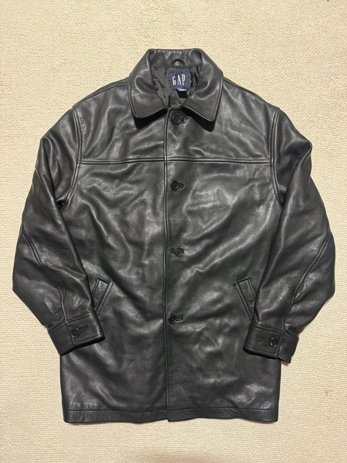 90s Old GAP 카우레더 카코트 L 상품이미지2
