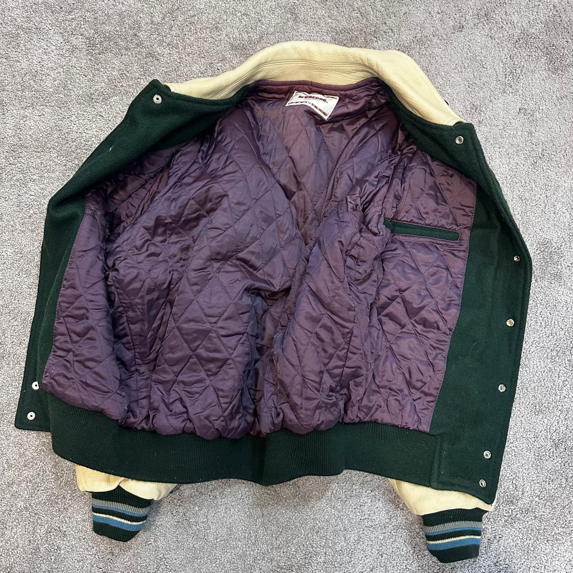 맥그리거 USA 소가죽 패치 울 바시티 자켓L 상품이미지8