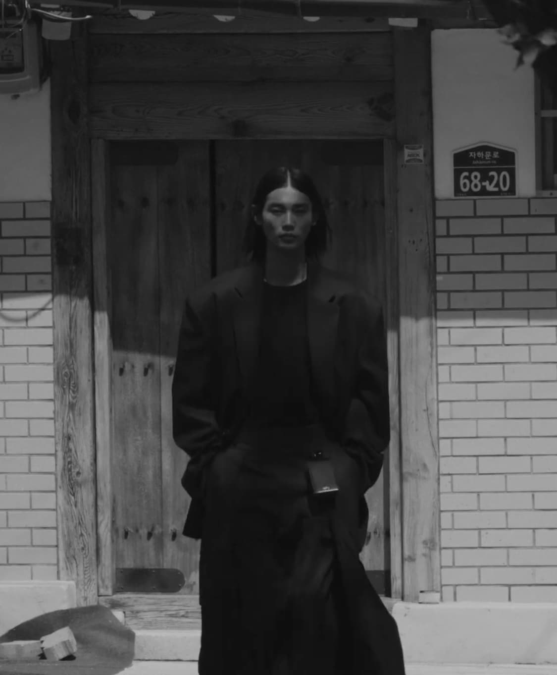 준지 컬렉션 라인 복스 가죽 카드지갑 블랙 상품이미지1