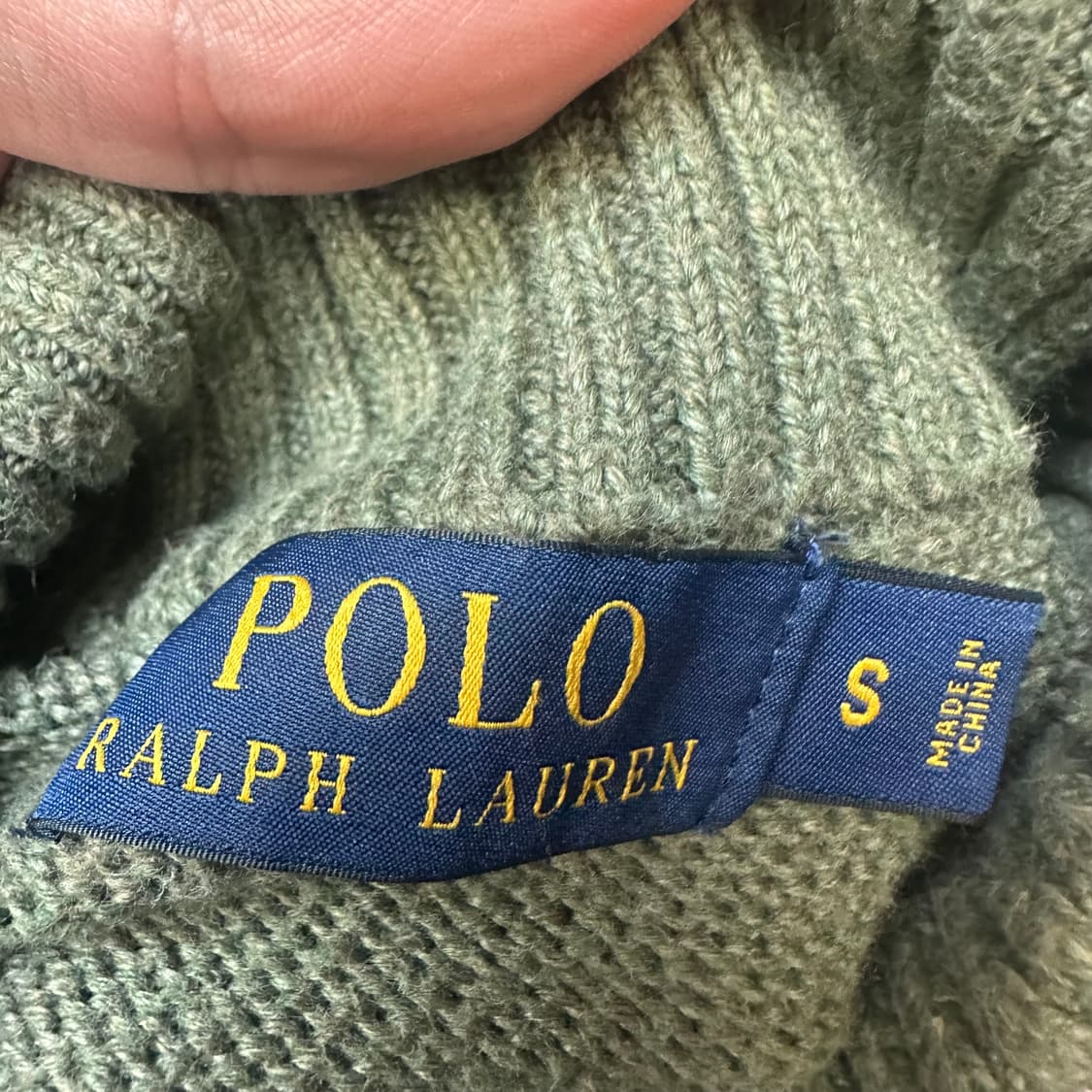 폴로 랄프로렌 빈티지 신형 카키그린니트반집업 S 상품이미지3