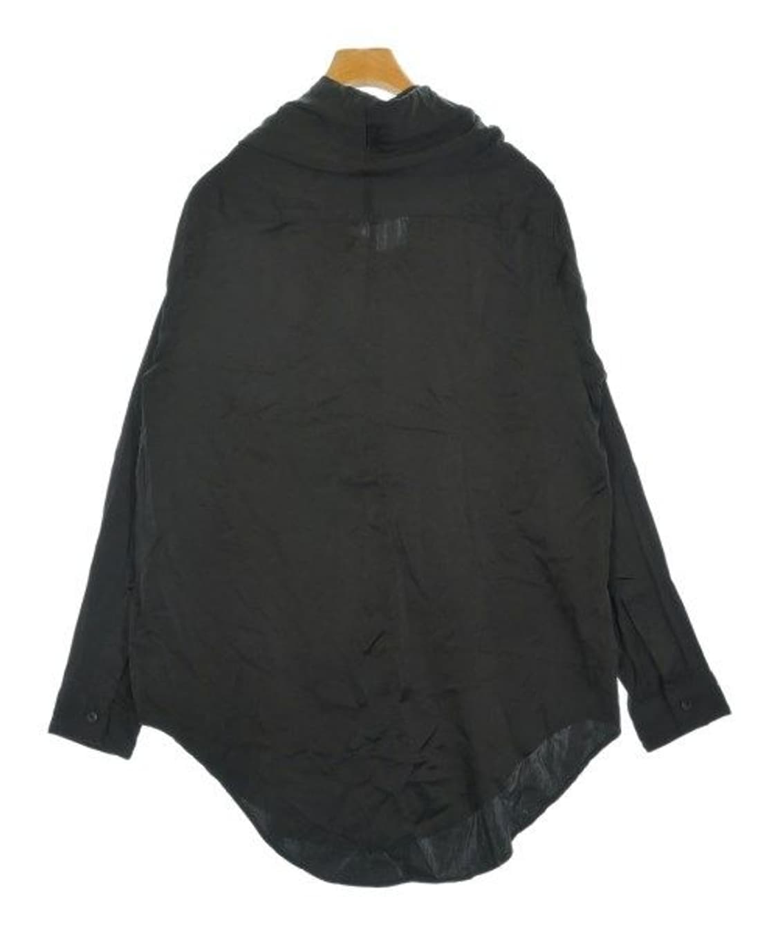 율리우스 새틴 랩넥 셔츠 블랙  상품이미지2