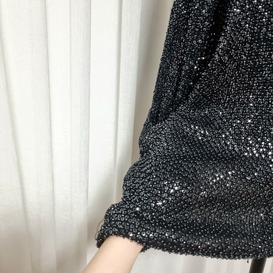 다이앤본퍼스텐버그 DVF 스팽글 비즈 실크 오픈형 가디건 (55-66) 상품이미지7