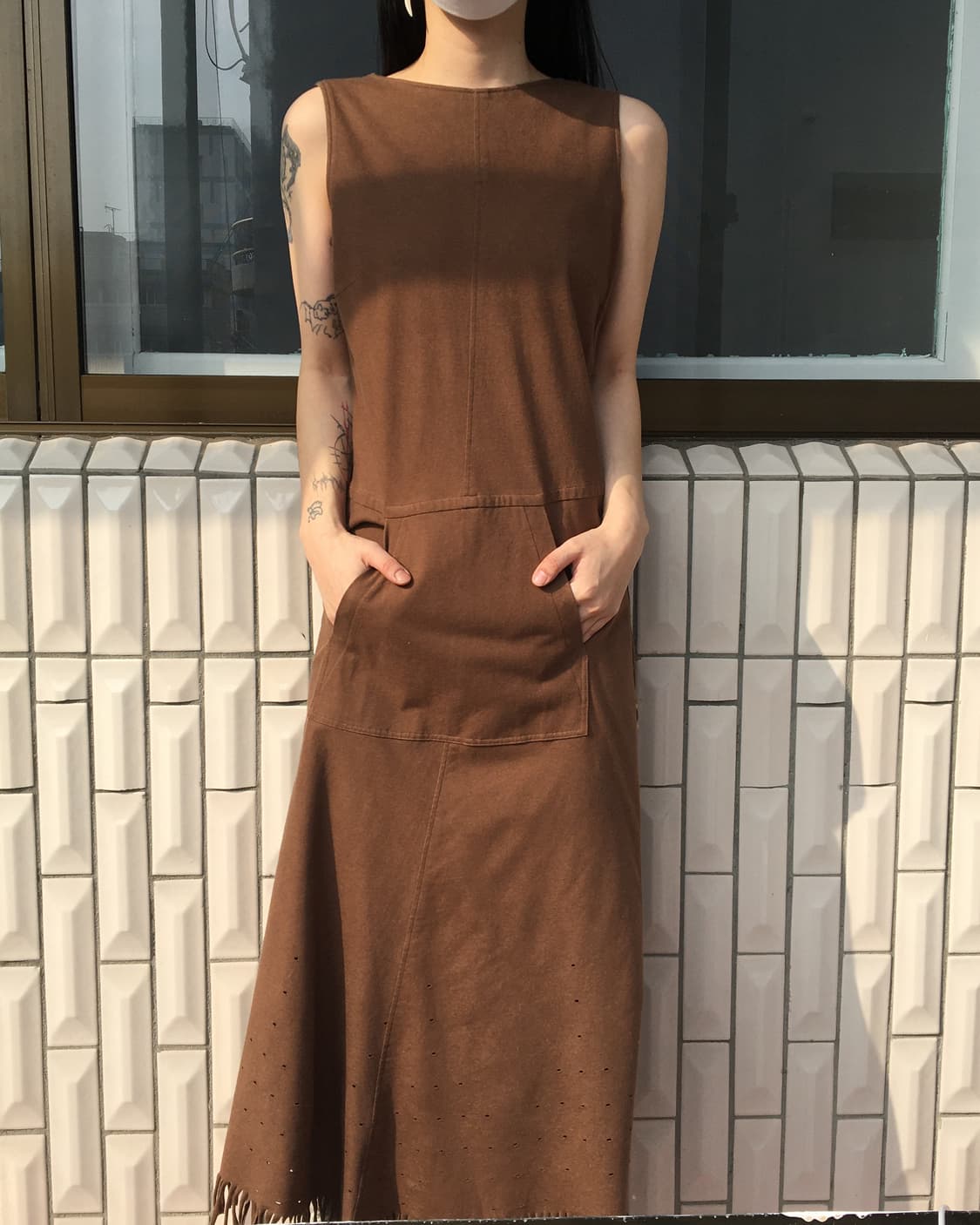 Fringe point sleeveless onepiece 상품이미지1