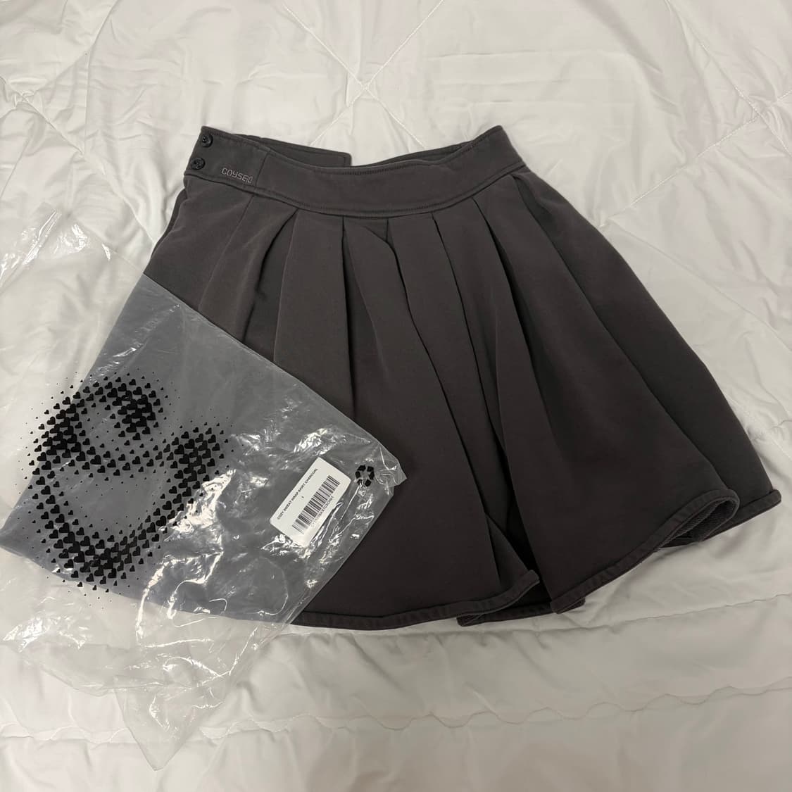 코이세이오 COZY SWEAT WRAP SKIRT-CHARCOAL 상품이미지2
