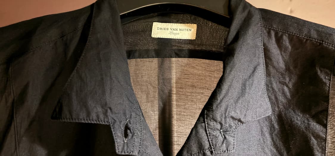 드리스반노튼 시스루 롱셔츠 블랙 상품이미지3