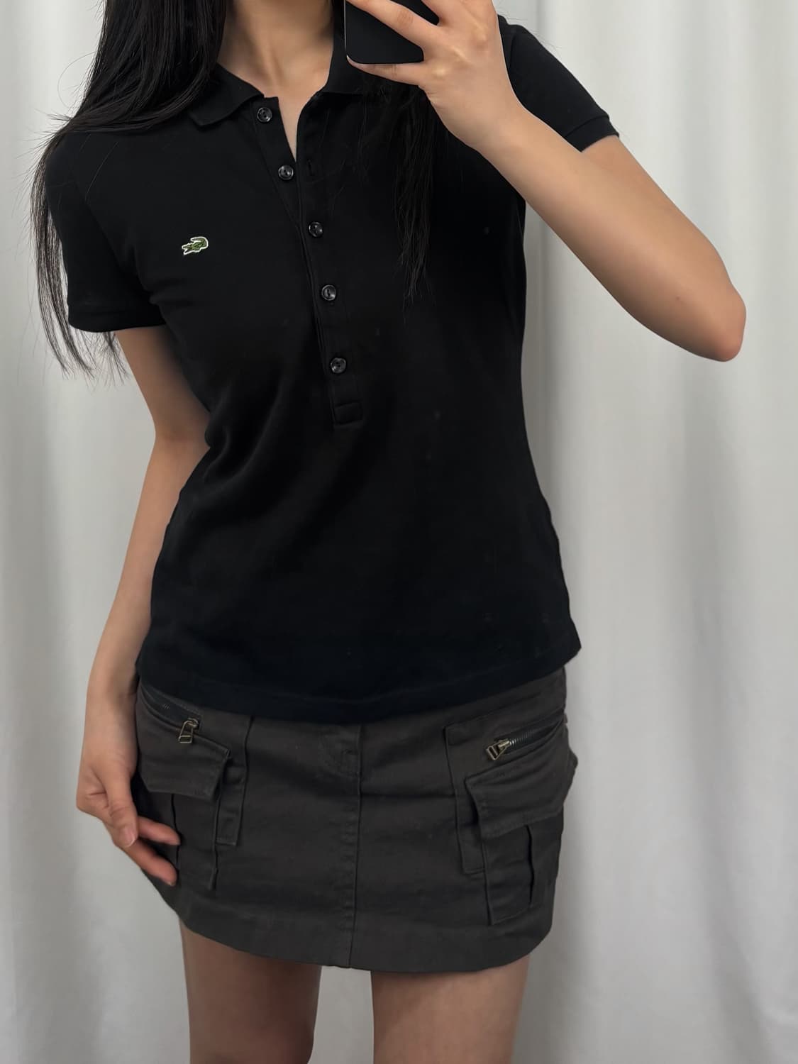 라코스테 블랙 슬림핏 반팔 PK 카라티 상품이미지4