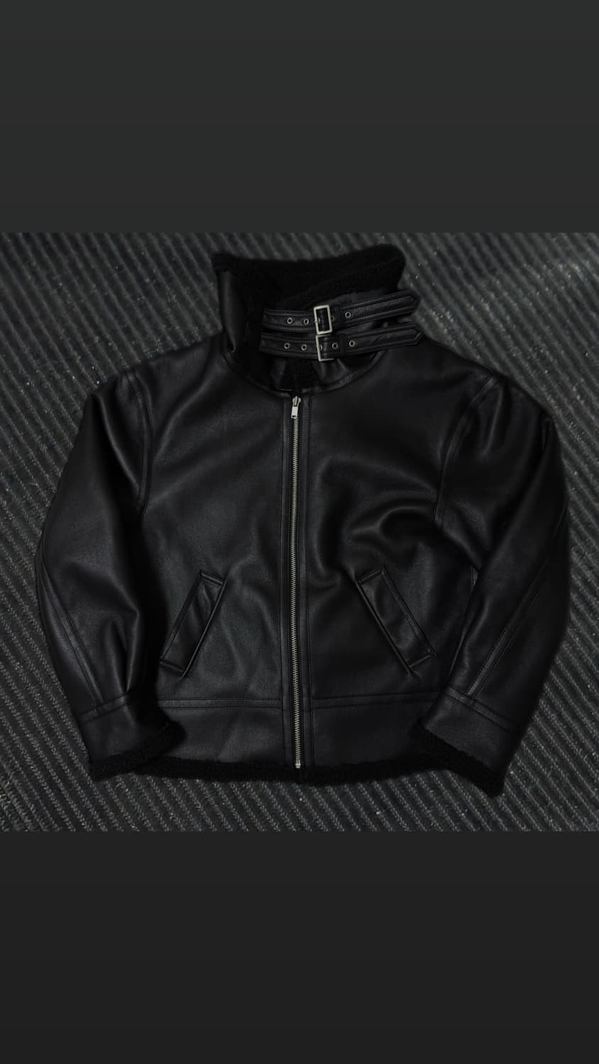 어반스터프 블랙 양털 무스탕 상품이미지1