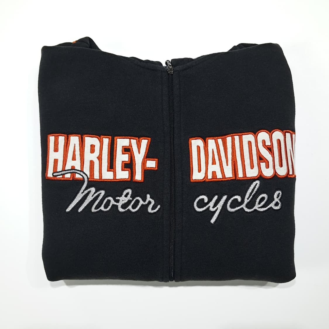 CL343 L 할리데이비슨 코튼 레이싱 자수 블랙 후드집업 상품이미지7