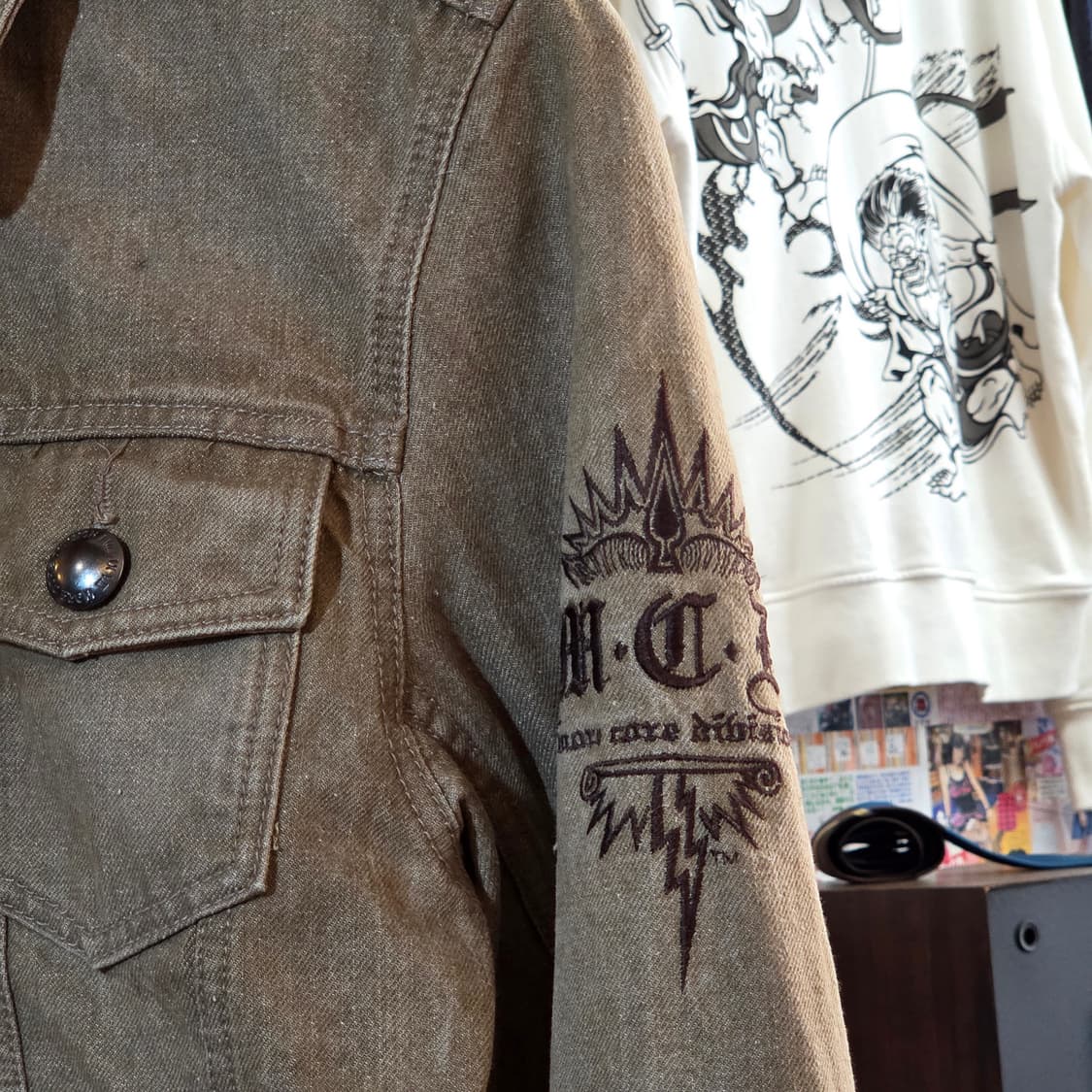 MCD 펑크 자수 브라운 코튼 자켓 상품이미지3