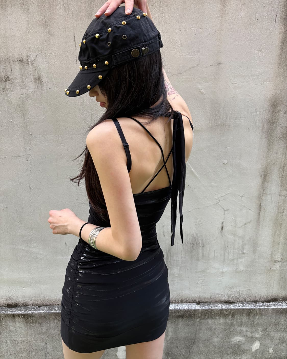 Dark Glam Ruched Halter Dress 상품이미지5