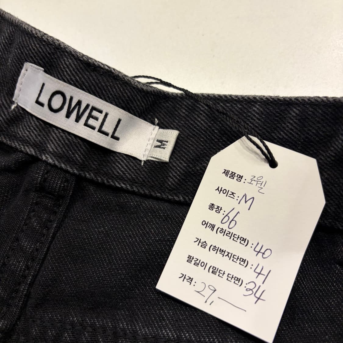 [M] LOWELL 워크 데님 반바지 블랙 B362 상품이미지4