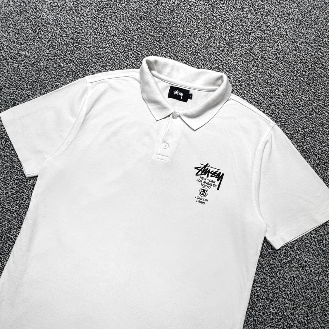 Name : 스투시 월드투어 시그니처로고 PK 반팔 카라티 :)  상품이미지3