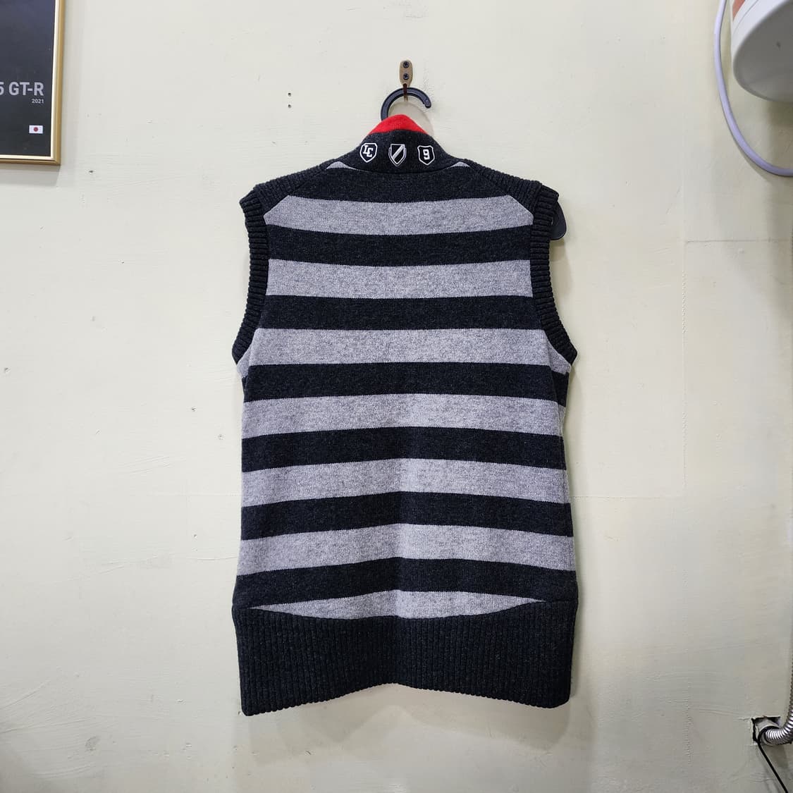 [100] LOUIS CASTEL 울 니트 집업 베스트 (레드) 상품이미지3