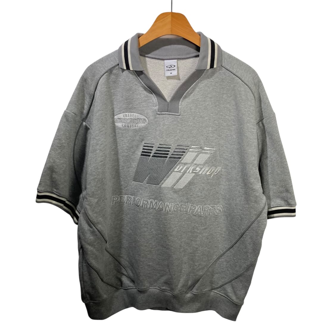 트래블 그레이 브이넥 반팔 상품이미지2