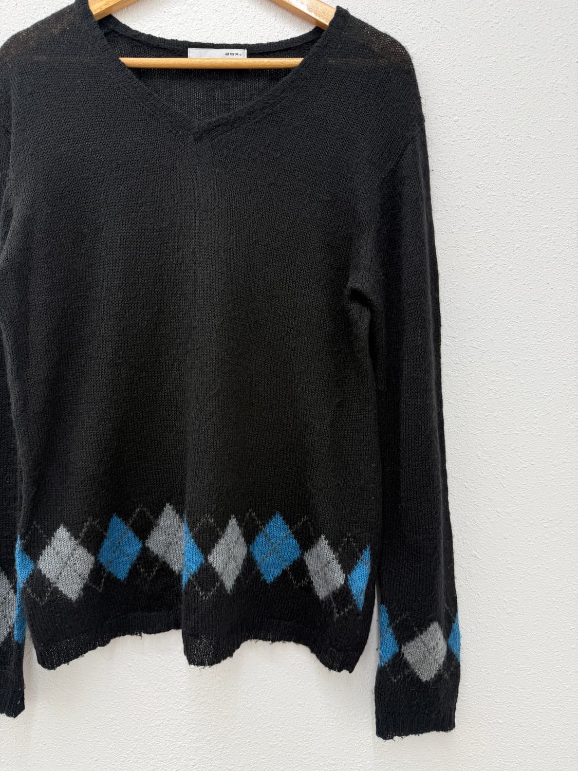 ABX 블랙 아가일 니트 스웨터 상품이미지2