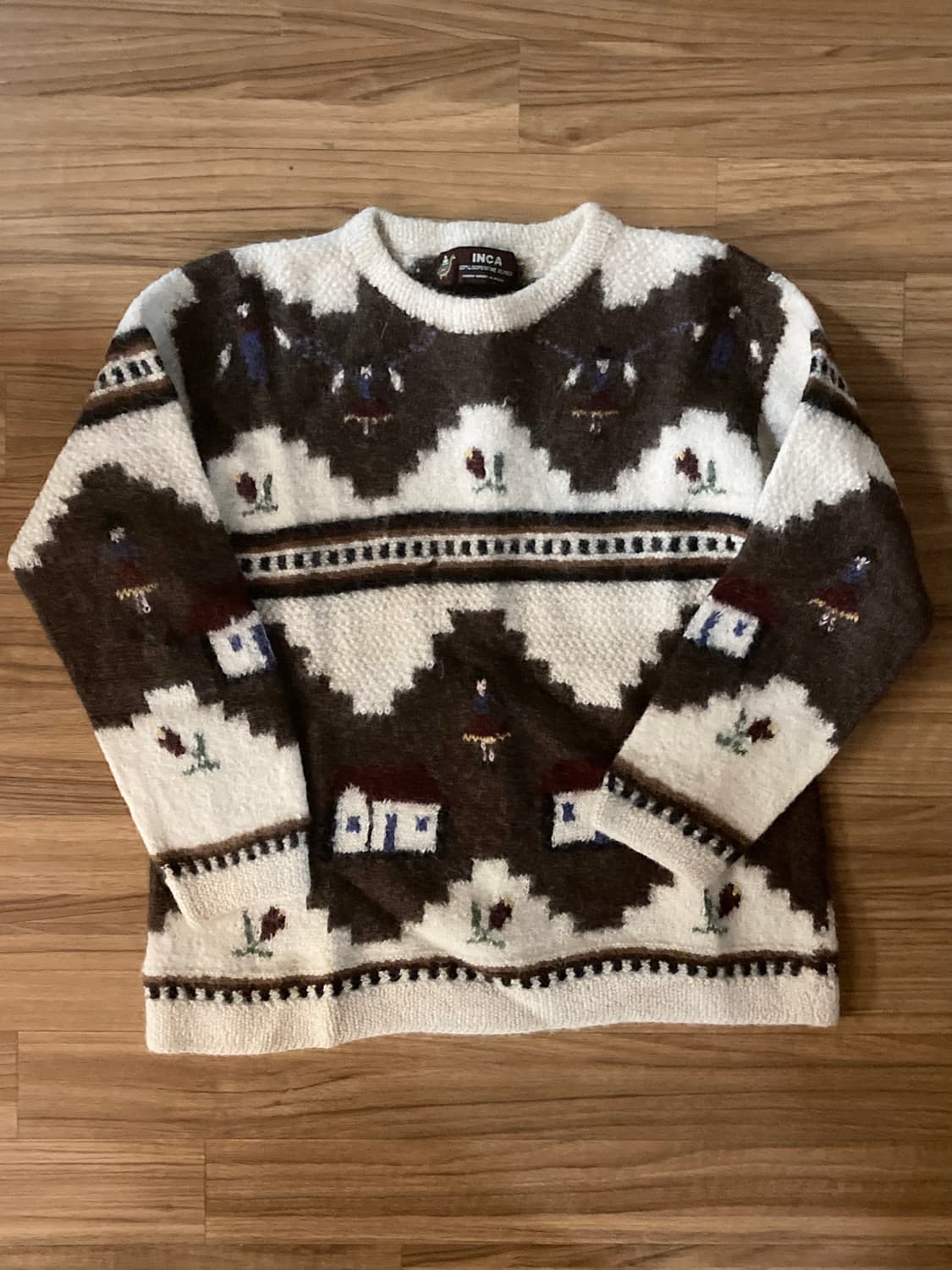 잉카 INCA knit 알파카 100 브라운 니트 상품이미지3