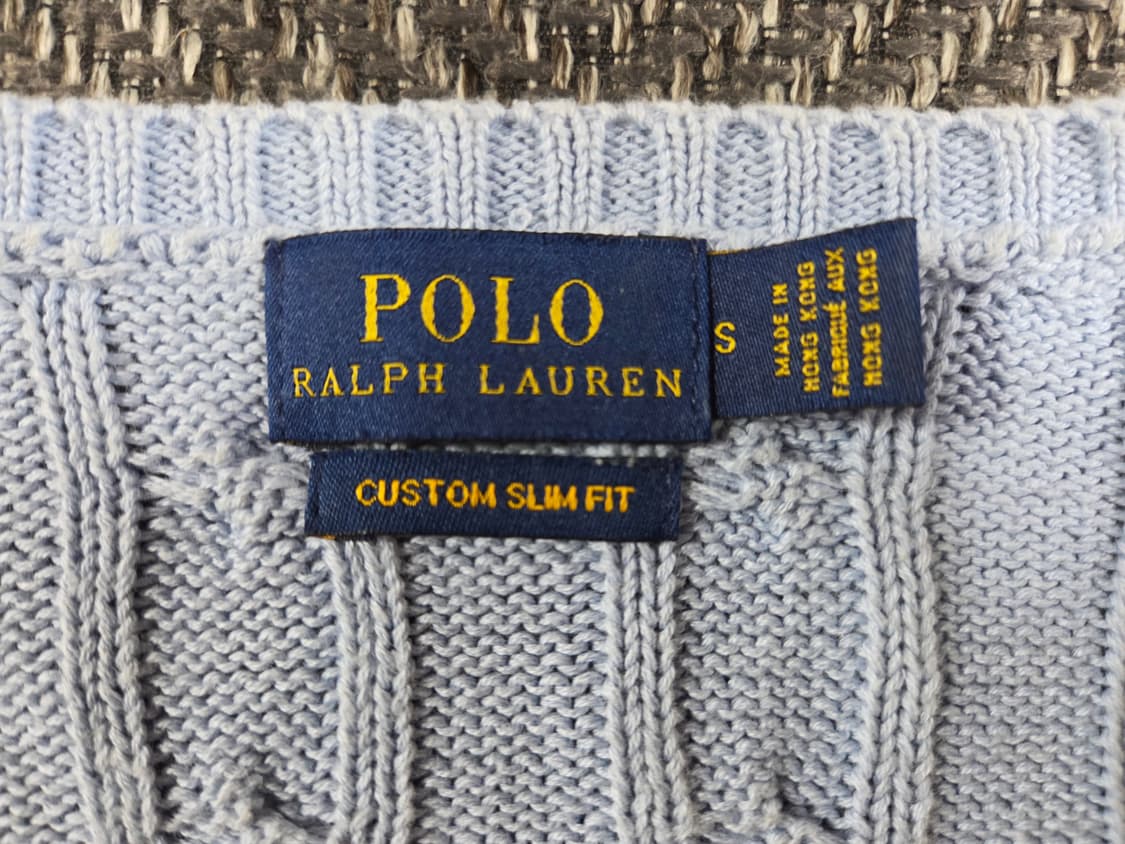 폴로 랄프로렌 라이트 블루 브이넥 케이블 니트
 상품이미지5