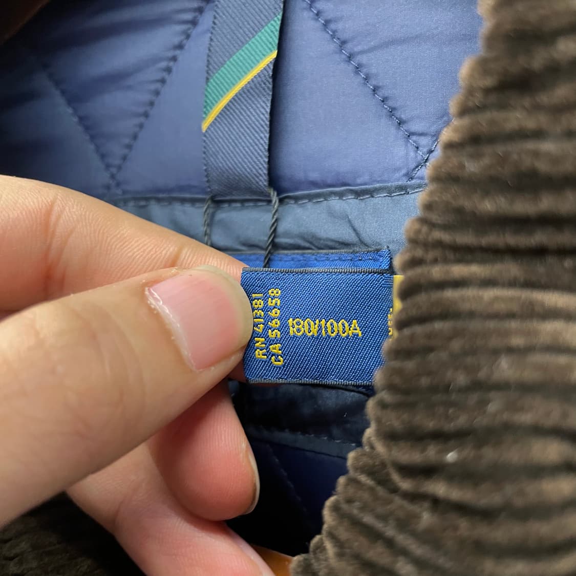 폴로 랄프로렌 신형 라벨 방패로고 스냅 버튼 코듀로이 넥 퀼팅 자켓 상품이미지8