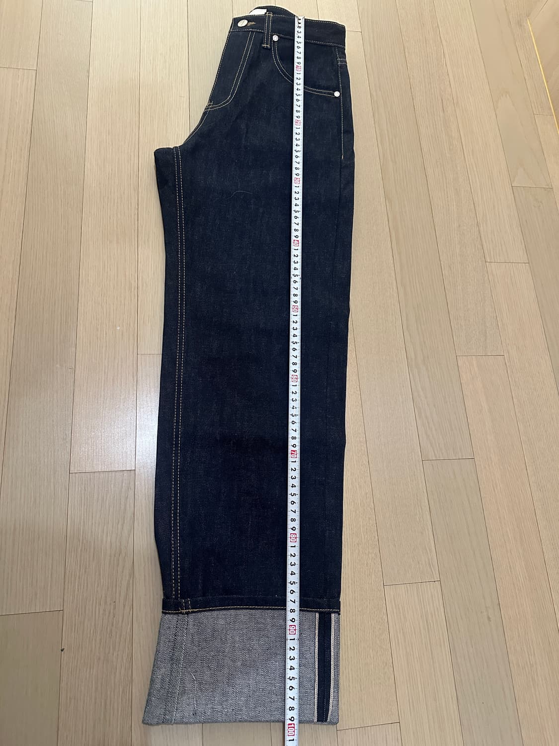 (새상품) 킨더살몬 청바지 셀비지 데님 사이즈1 상품이미지3