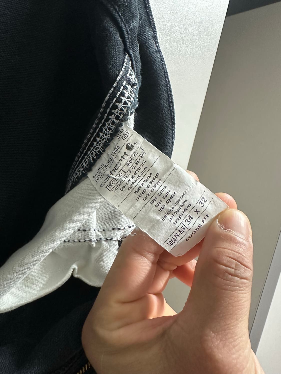 칼하트 B01 더블니 워크 팬츠 34x32 블랙 상품이미지4