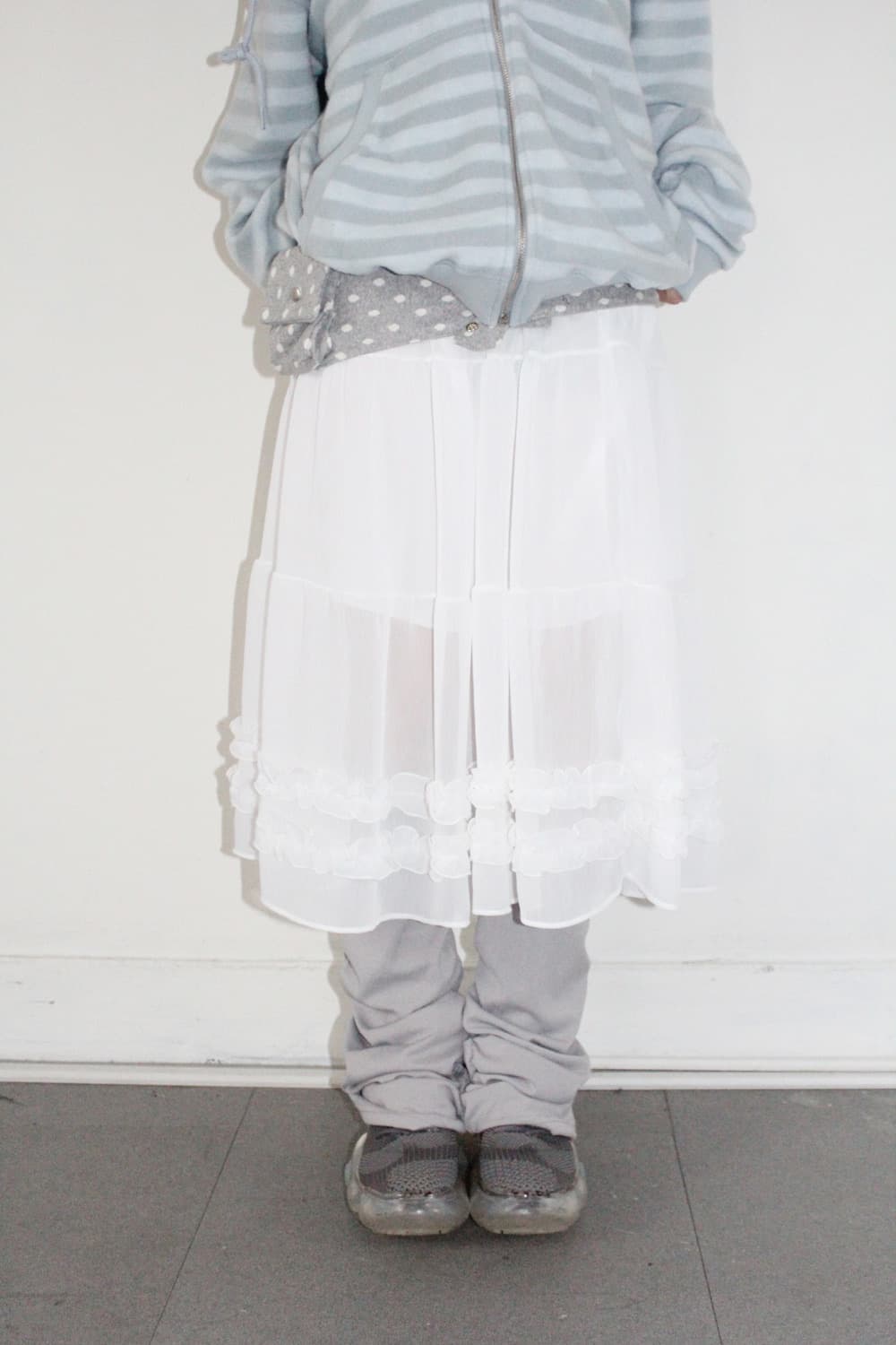 히피디피 포그 미디 스커트/아이보리 상품이미지3