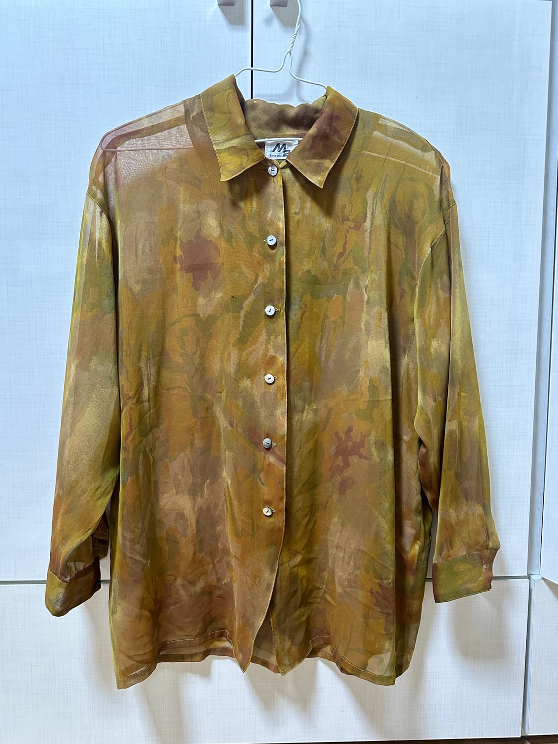 빈티지 패턴 시스루 셔츠 상품이미지1