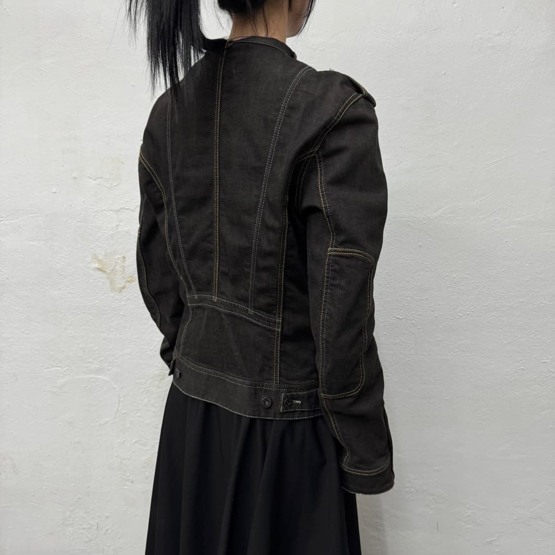 디젤(DIESEL) 블랙컬러 워시드 데님 빈티지 쇼트 라이더스 자켓 상품이미지2