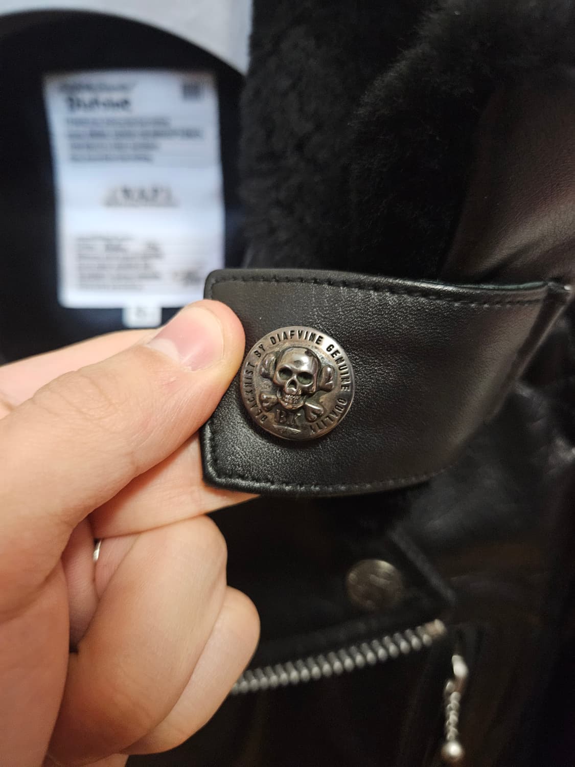 95 M) 디아프바인 라이트닝 Type1 무스탕 가죽자켓 상품이미지3