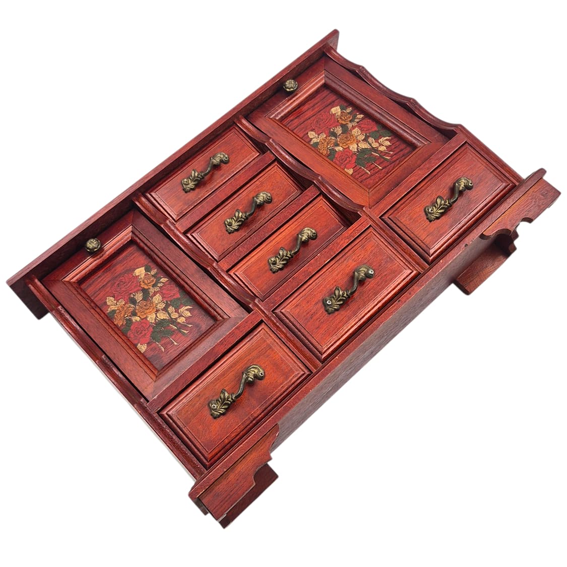 70s 엔틱 우드 플로랄 페인팅 오르골 대형 서랍장 상품이미지6